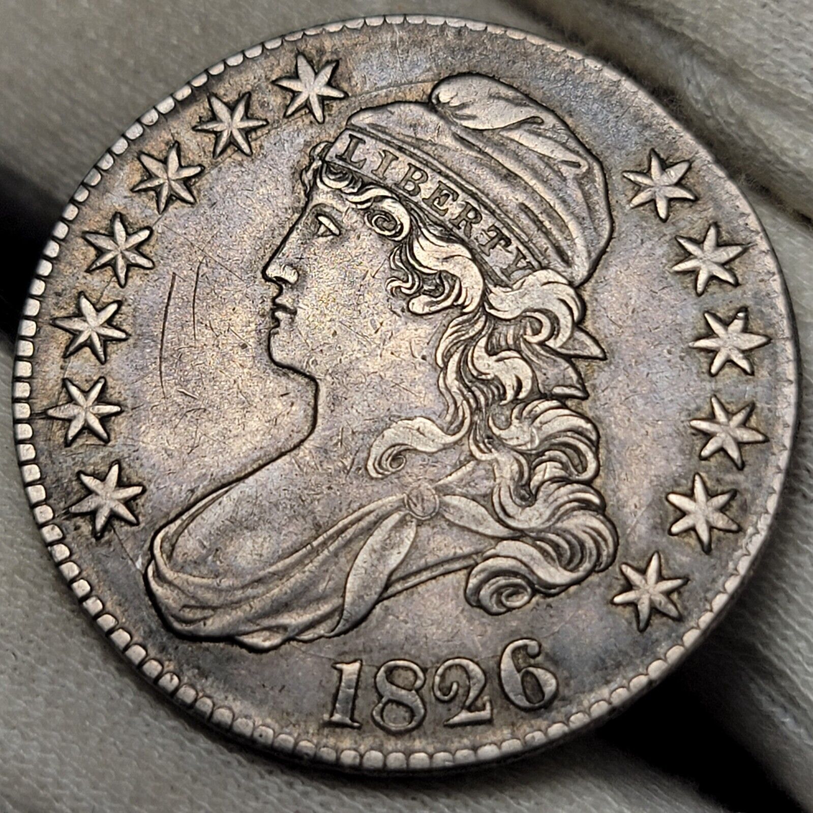 1826 Capped Bust Half Dollar O-108a Xf/au Details Us Silver Type Coin