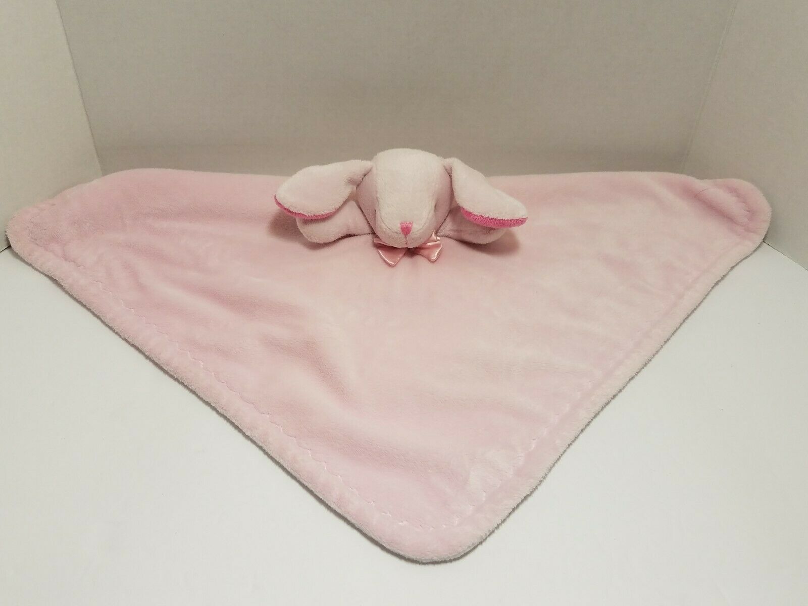 Blankets & Beyond Pink Bunny Rabbit Plush Fleece Security Blankie Lovey Baby