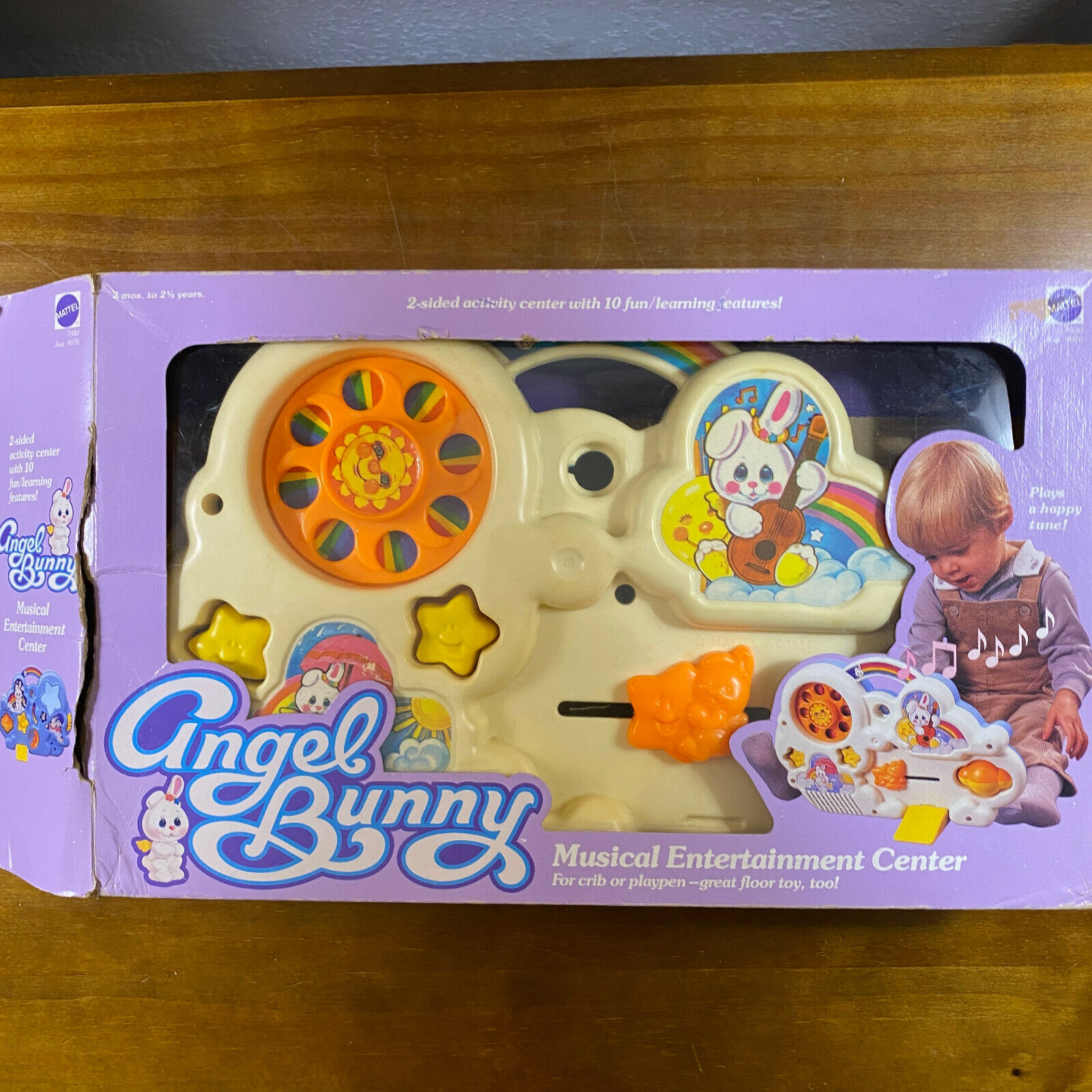 Vintage Angel Bunny Musical Entertainment Crib Activity Center Mattel
