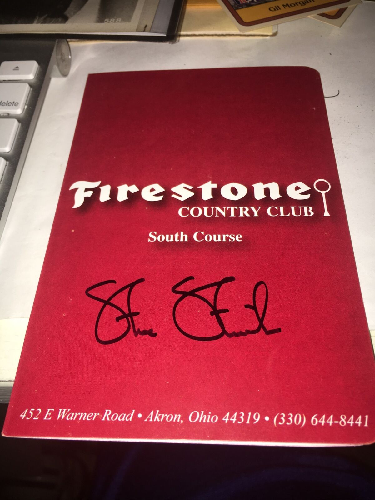Steve Stricker 2021 Bridgestone Senior Championship Signed Firestone Scorecard