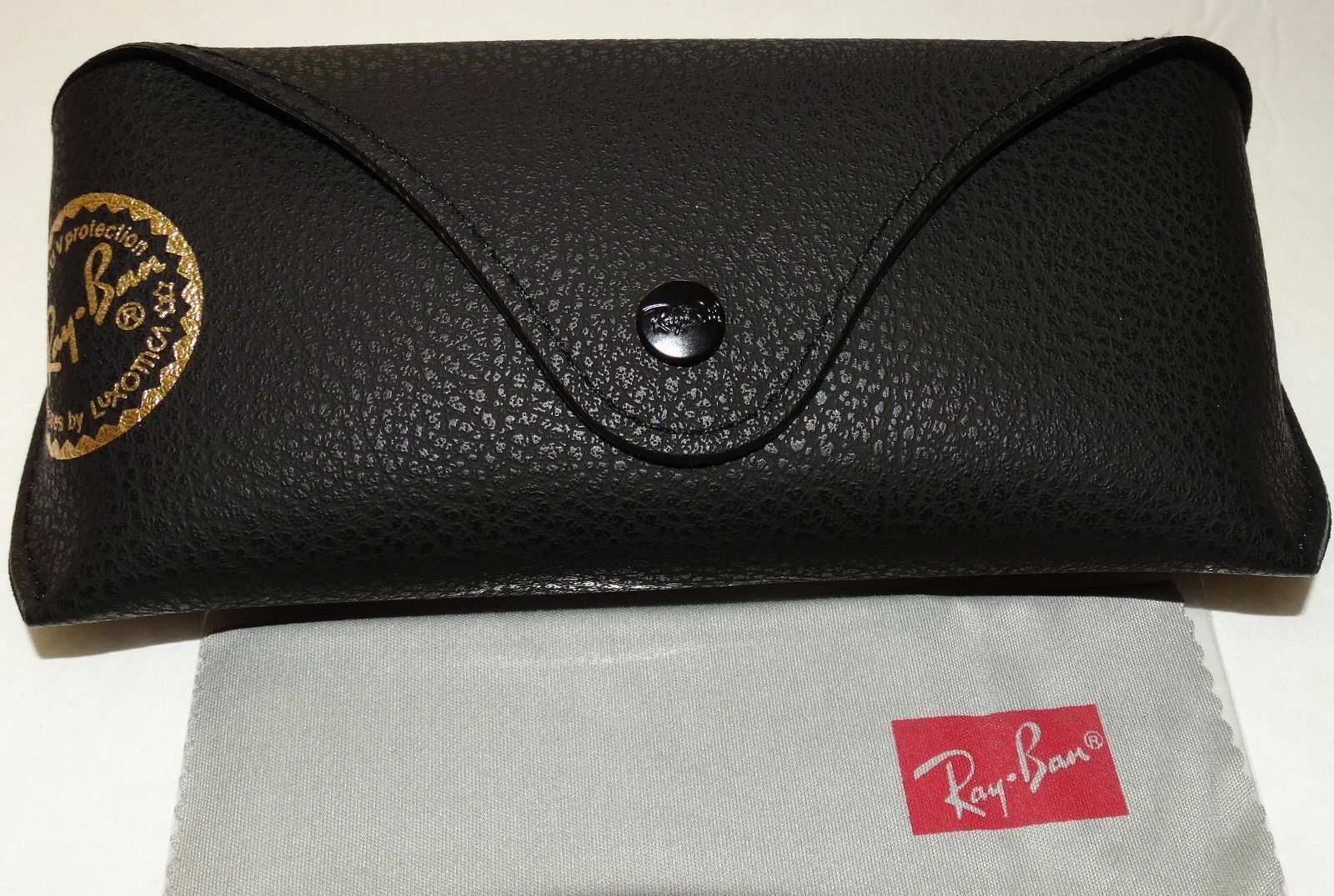 Ray Ban Brand New Leather Case Only Black With Cleaning Cloth