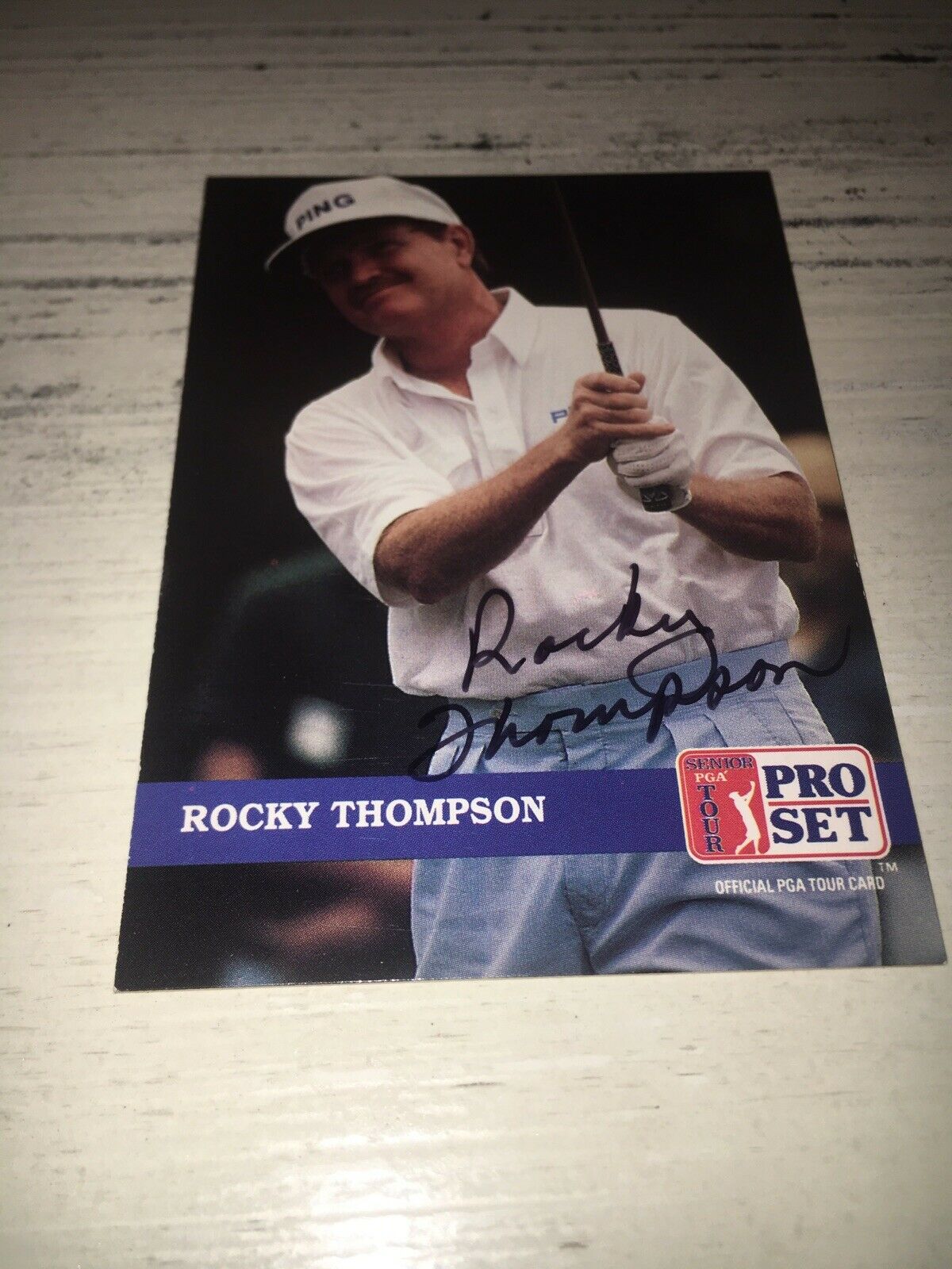 Rocky Thompson Signed 1992  Golf Card