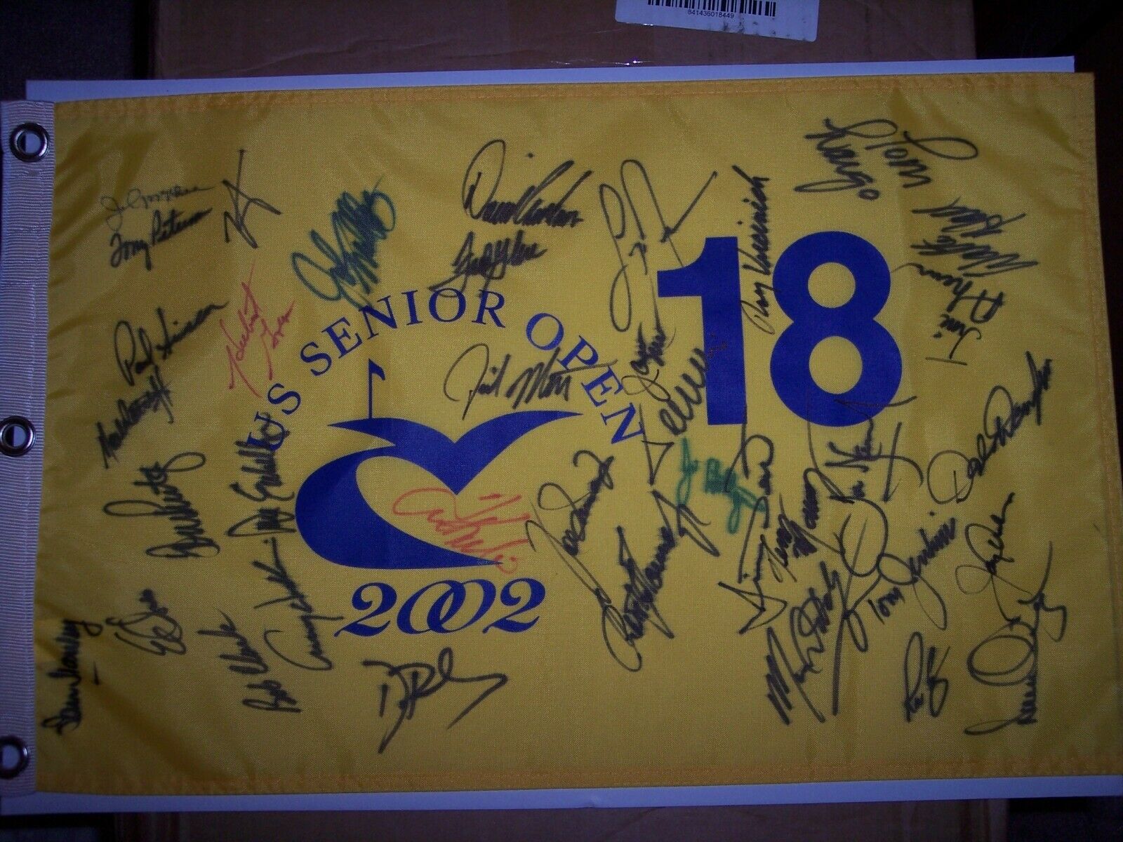 2002 Senior Us Open Caves Valley Field Signed Pin Flag - 30+ Signatures