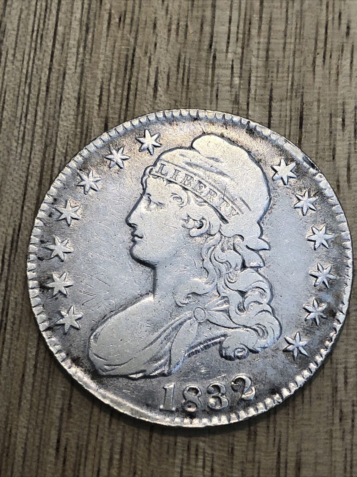 1832 50c Bust Silver Half Dollar Large Letters