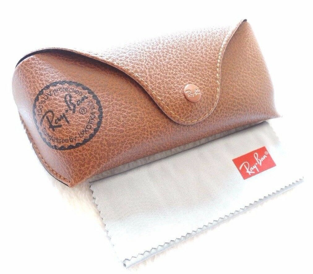 Ray Ban Brand New Leather Case Only Brown With Cleaning Cloth