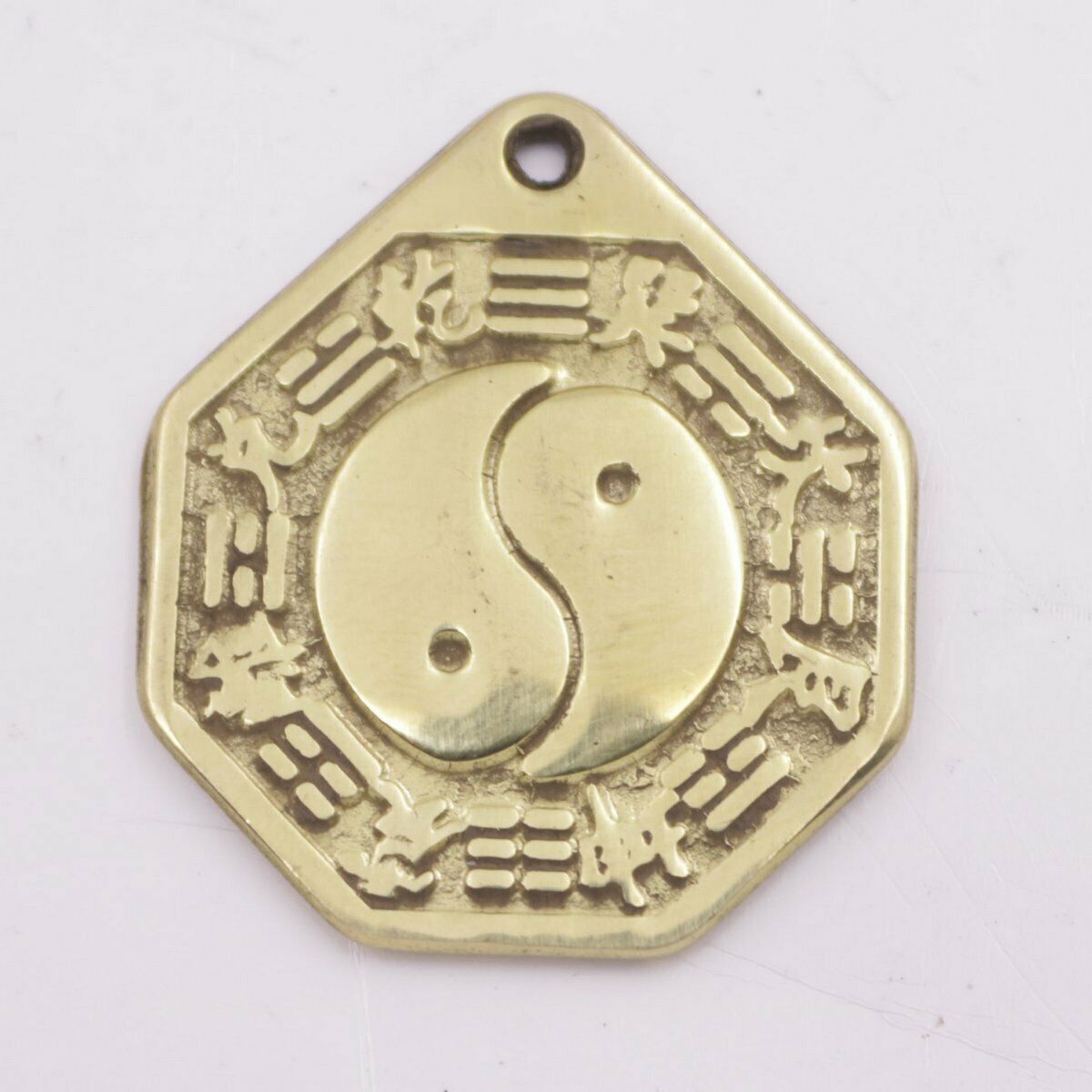 30mmx35mm Golden Bagua Mirror Feng Shui Mirror Brass Good Lucky Pendant