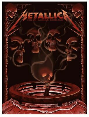 Metallica Vip Poster Valdebebas Xx/30 Signed & Numbered May 3, 2019