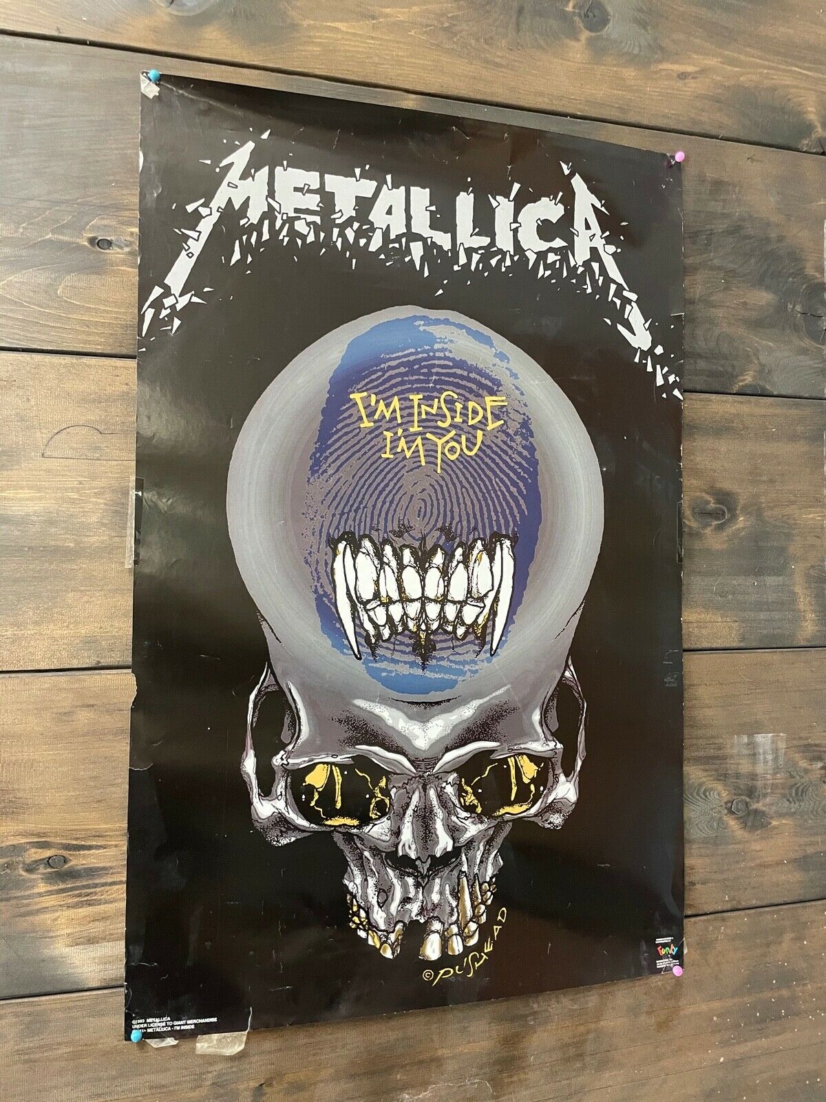 Vintage Metallica I'm Inside I'm You 1993 Heavy Metal Pushead Poster -rare!